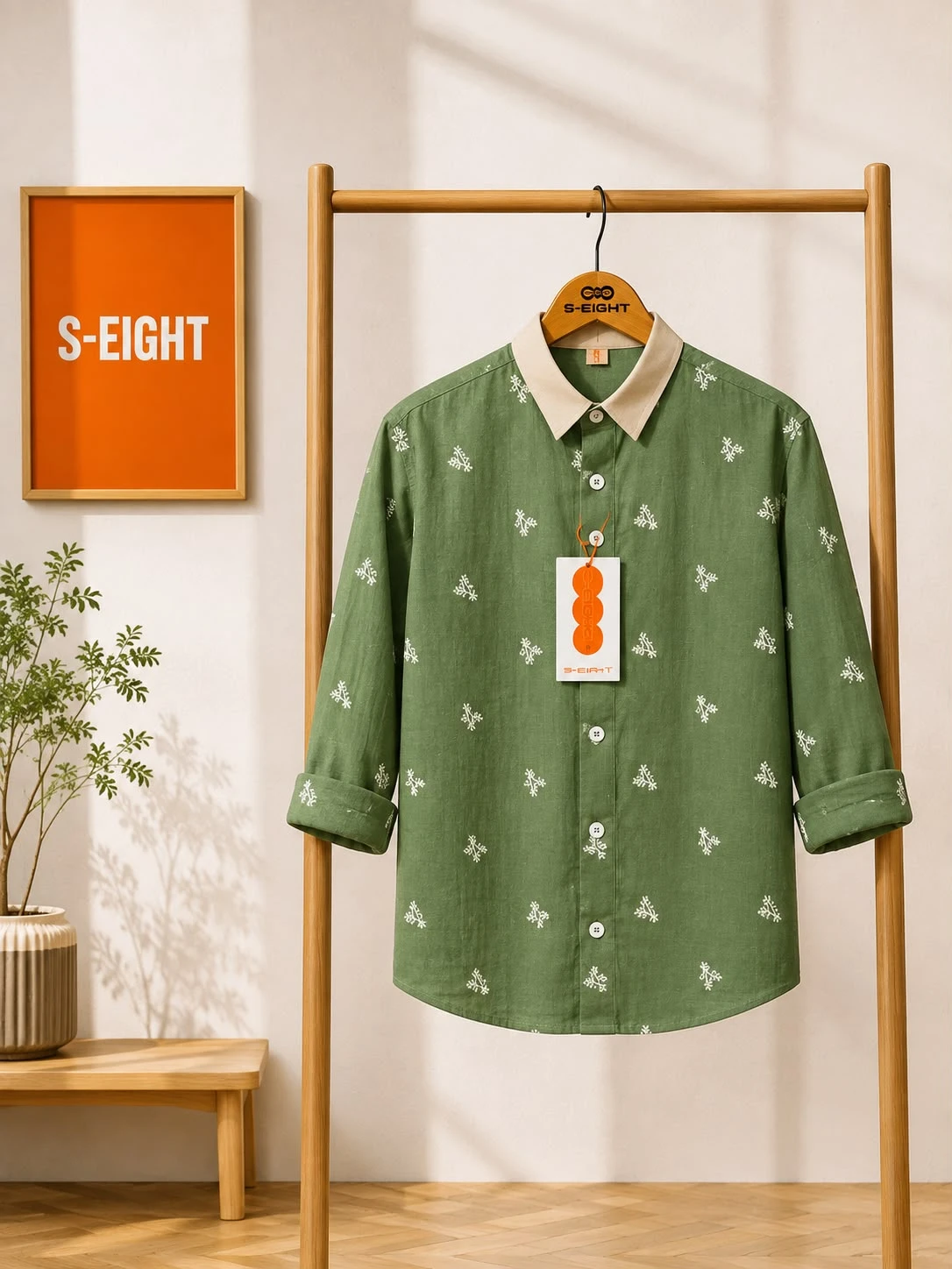 Embroidered Premium Casual Shirt for Men - SAGE GREEN