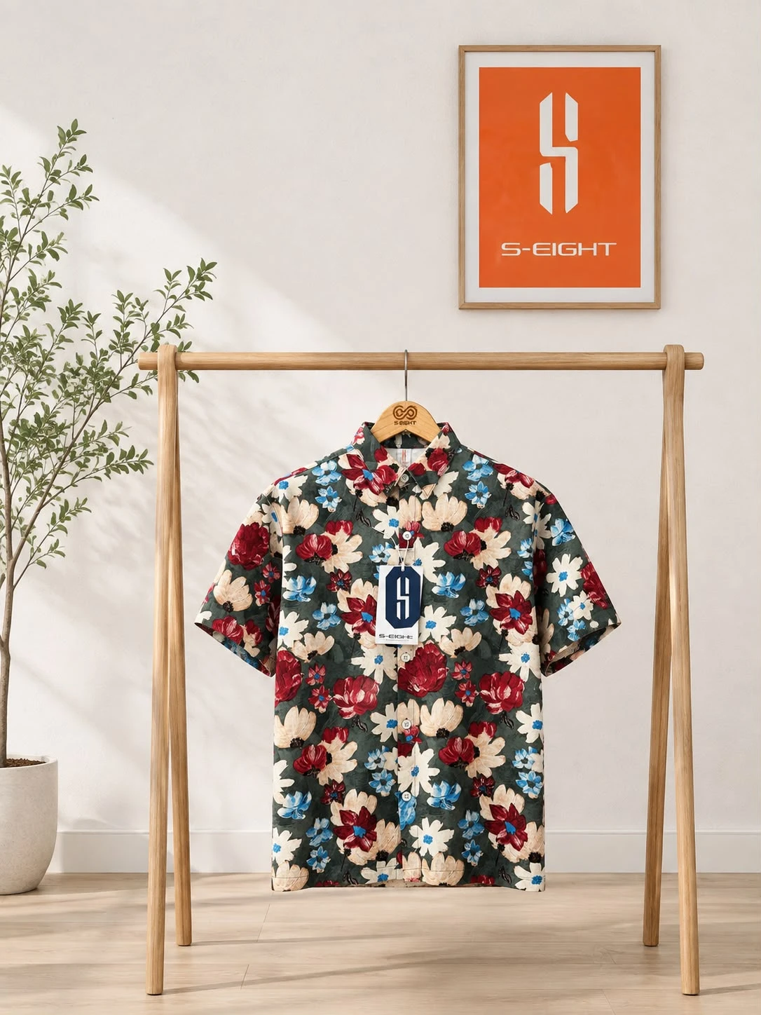 S-EIGHT Premium Floral Print Casual Shirt for Men | Half Sleeve Regular Fit