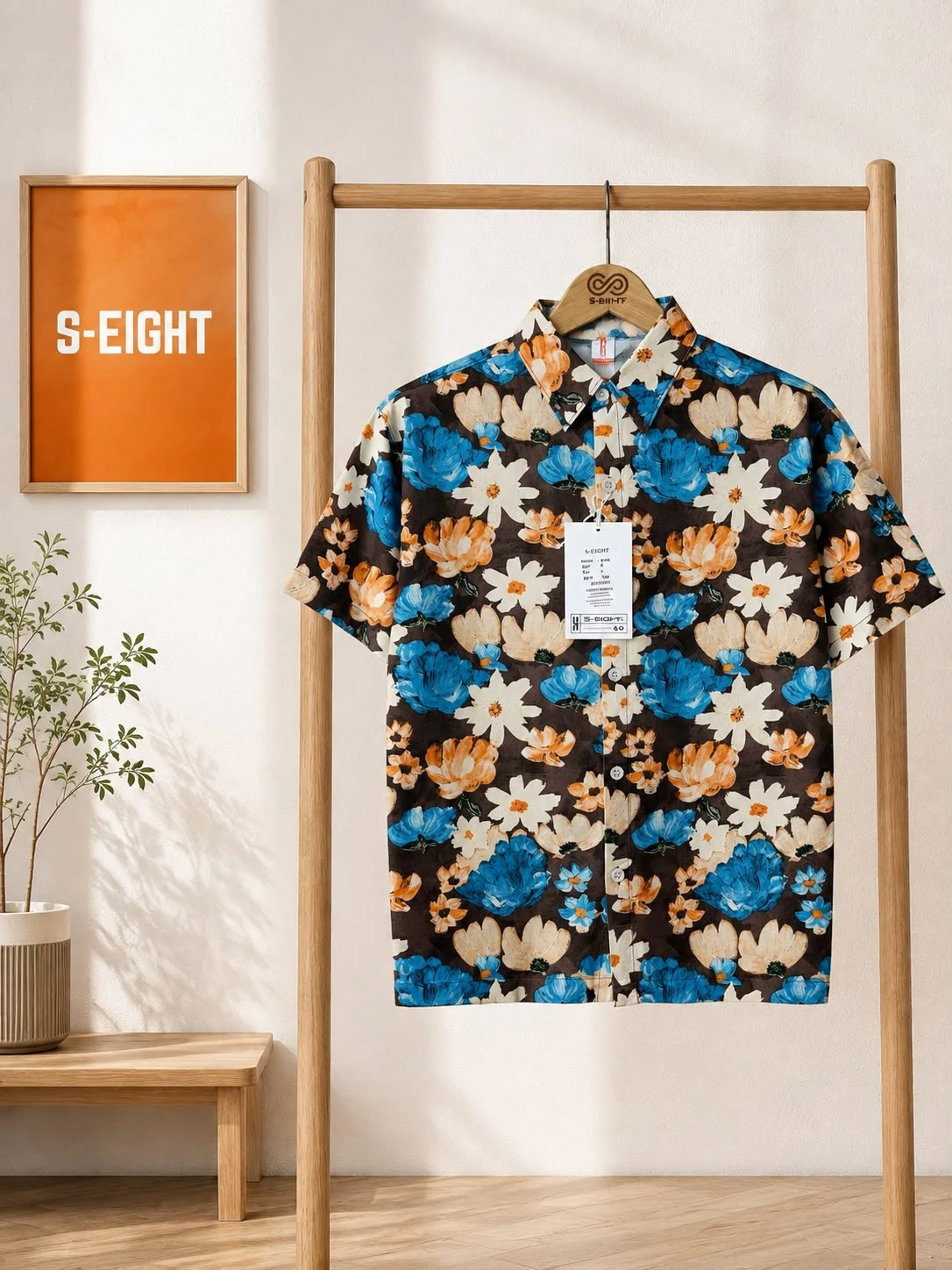 S-EIGHT Premium Floral Print Casual Shirt for Men | Half Sleeve Regular Fit