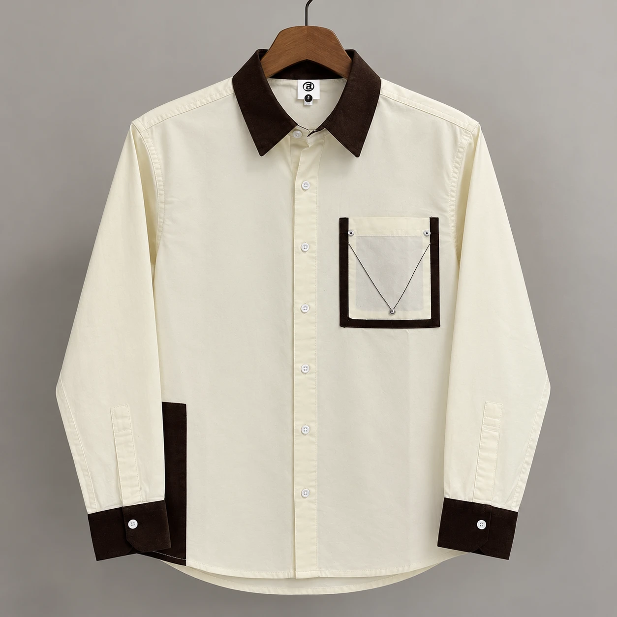 Urban Contrast Pocket Shirt - Ivory White