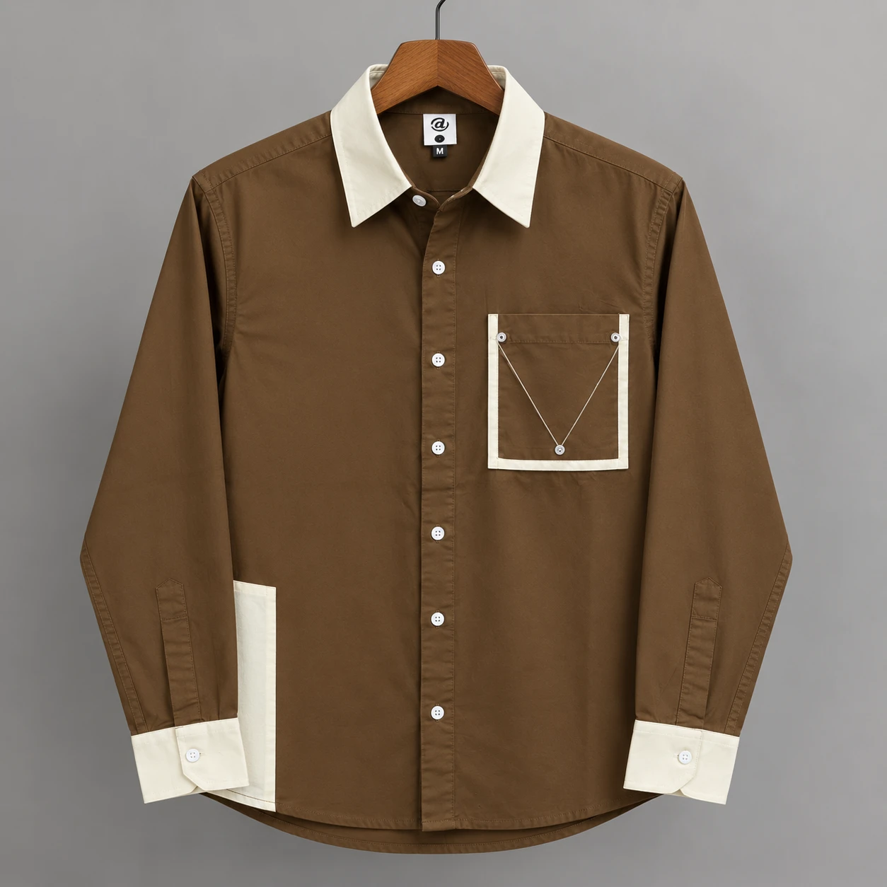 Urban Contrast Pocket Shirt - Chocolate Brown