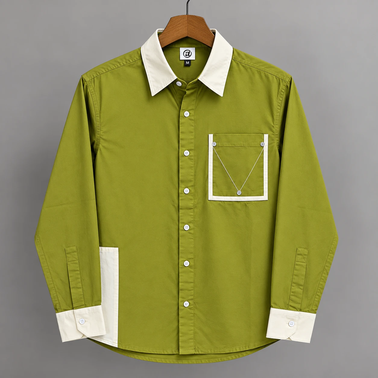 Urban Contrast Pocket Shirt - Olive Green